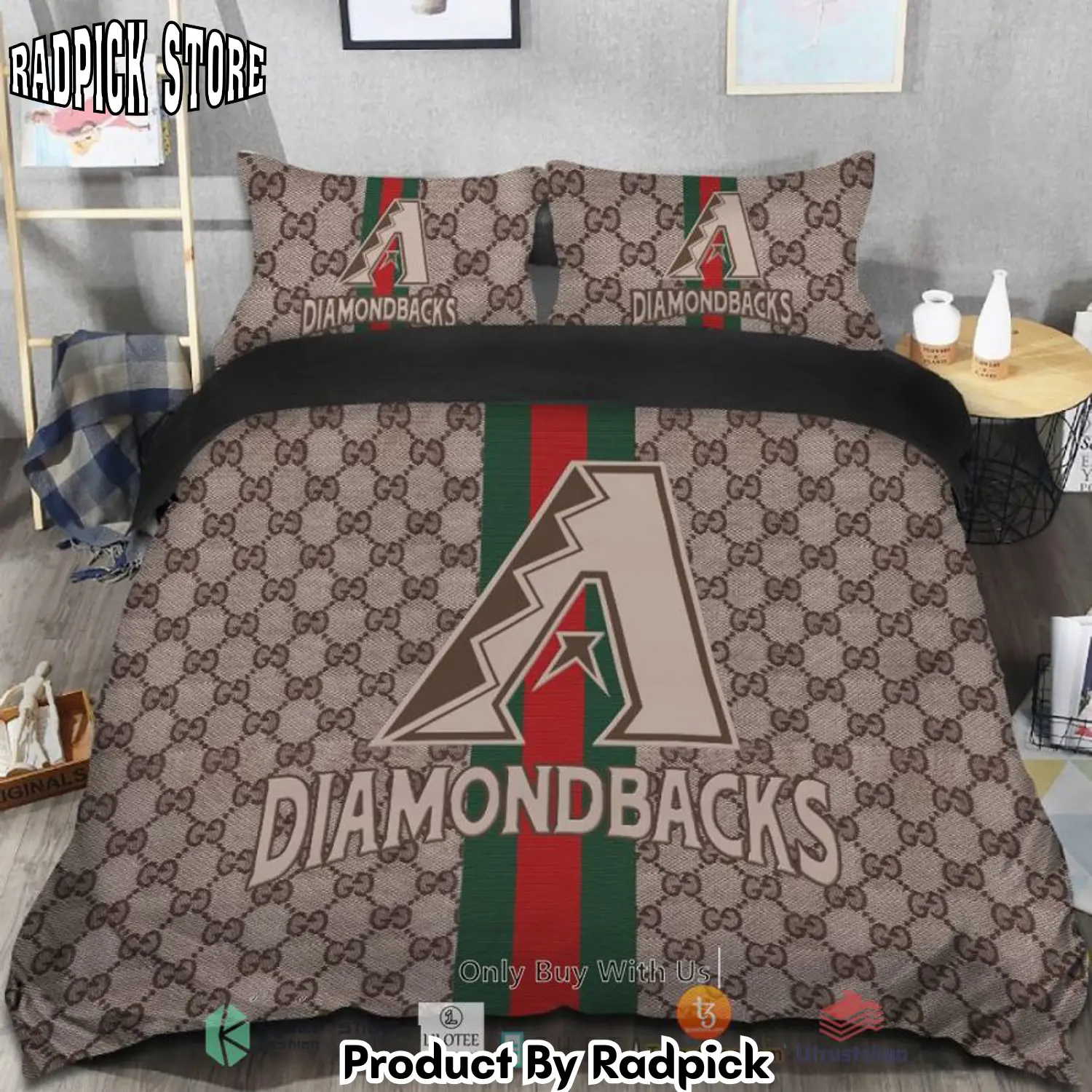 Radpick best arizona diamondbacks gucci bedding set rp3278391